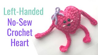 LEFT HANDED CROCHET HEART FOR BEGINNERS / How to crochet a Valentine heart LeftHanded