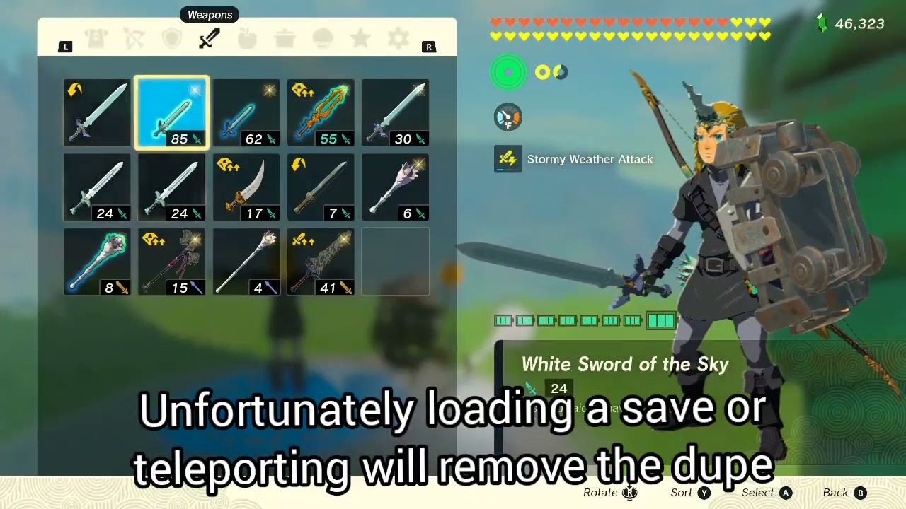 How to transfer modifers (and durability) and dupe the Master Sword in Tears of the Kingdom