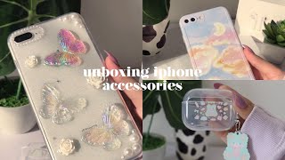 unboxing iphone 8plus accessories 💭 pt 3. aesthetic iphone accessories