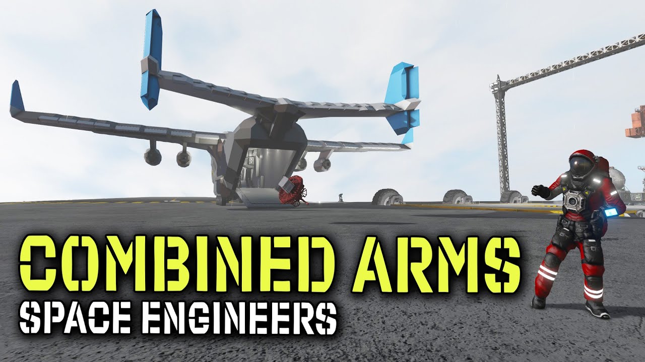 Space Engineers Combined Arms - Airfields Built, We Need a Goblin Fighter (Ep 27)