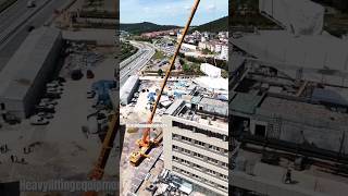 Lliebherr Mobile Cranes lifting Ac Chiller | Heavy lifting Equipments #shorts #viral