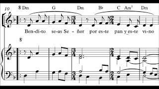 Video thumbnail of "Bendito Seas Señor - Alrededor de tu Mesa - F. Palazon (Partitura Organo, Coro, Solista y Pueblo)"