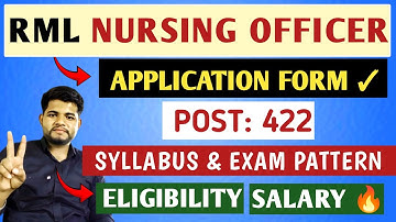 RML NURSING OFFICER RECRUITMENT 2025 FORM FILL UP ✓RML NURSING OFFICER SYLLABUS & SALARY✓ BOOKS 📚