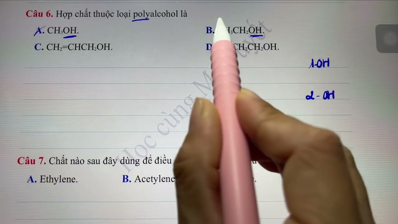 Hóa 11 - Alcohol - Tính chất hóa học Alcohol - Bài tập Lý thuyết trọng tâm Alcohol