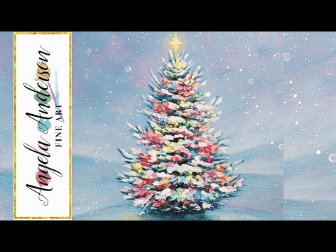 Lighted Christmas Tree Acrylic Painting LIVE Tutorial