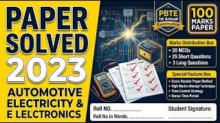Automotive Electricity &amp; Electronics (Part-1) | Punjab Board 1st Annual 2023 Paper Solution | DAE