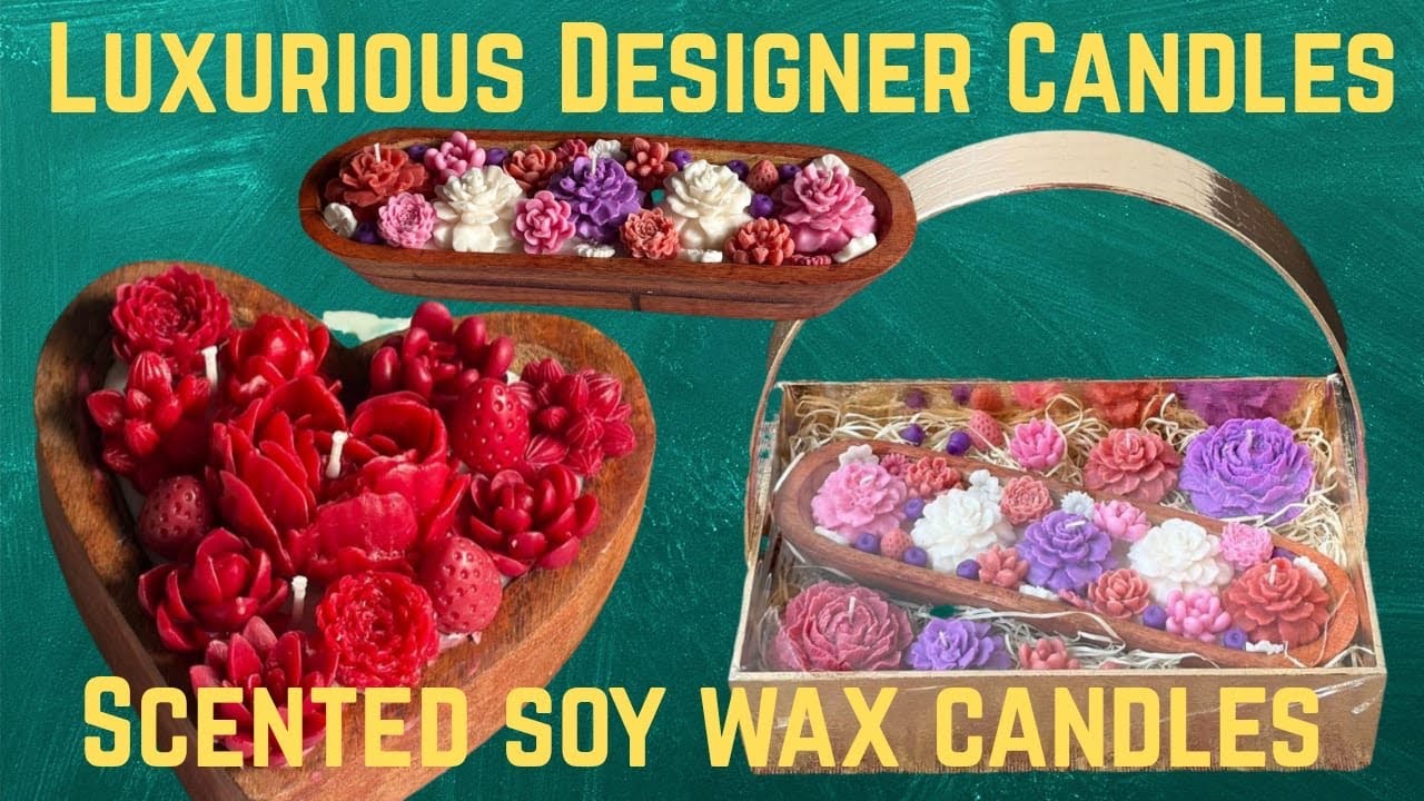 Luxurious Designer Candles | Scented Soy Wax Flower Candles | Perfect Gift Idea 