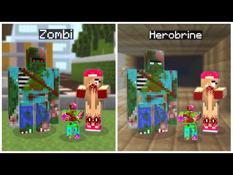 ZOMBİ KRAL VE AİLESİ HEROBRİNE'A DÖNÜŞTÜ! 😱 - Minecraft