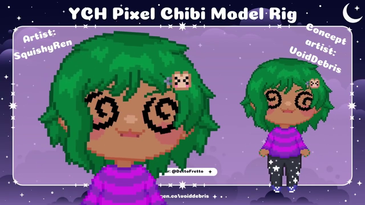 YCH Chibi Pixel Live2D Model Showcase for DettoFretto