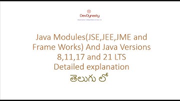 java Modules(JSE,JEE & JME) and Java versions 8,11,17 & 21 LTS explained In Telugu