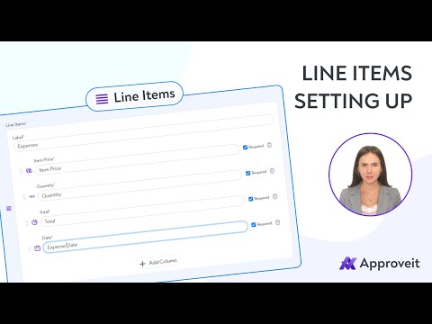 Line items. Setting up