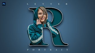 Letter R Portrait design in photoshop | Photoshop tutorial