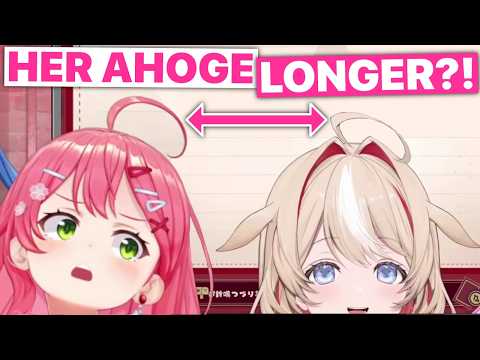Miko Compares Ahoge With Tsuzuri (Feat. Suisei, Sakura Miko, Suzuna Tsuzuri / Hololive) [Eng Subs]