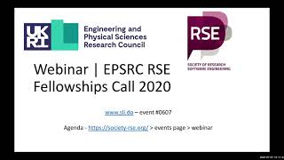 Webinar: EPSRC RSE Fellowships Call 2020