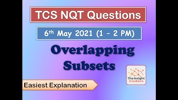 6 May TCS NQT Coding Questions with Solutions | Overlapping Subsets | 1-2PM | Python | Hindi