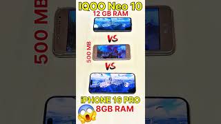 iPhone 16 Pro 8GB RAM vs IQOO Neo 10 12GB RAM 🚀 PUBG Speed Test#pubg #bgmi #viral #test #pubgmobile