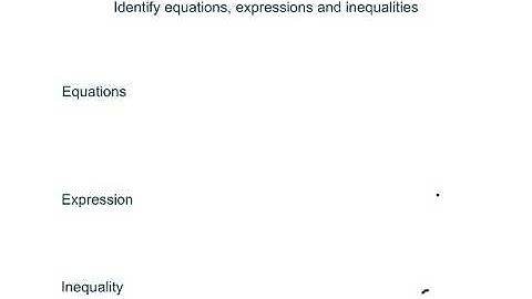 Identify expressions, equations, or inequalities