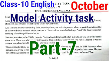Class-10 English Model activity task Part-7 (October) ||