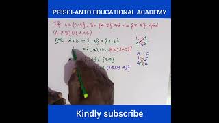 Cartesian product in SETS//If  A={1, 4}, B={4, 5} &C={5, 7} then find (A×B) U (A×C)//Solution//