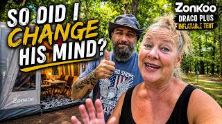 GLAMPING at the Lake with the Zonkoo Draco Plus Inflatable Tent, early retirement