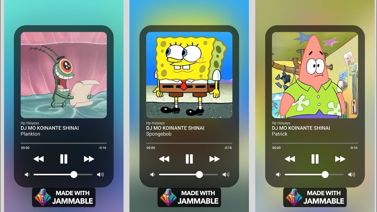 DJ MO KOINANTE SHINAI SPONGEBOB, PATRICK, PLANKTON, SQUIDWARD, SQUILIAM, FRED