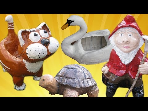 4 ИДЕИ поделок САДОВЫХ ФИГУР своими руками. Мастер класс