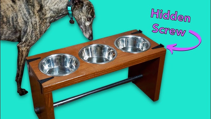 DIY Mid Century Dog Bowl Stand - Sarah Hearts