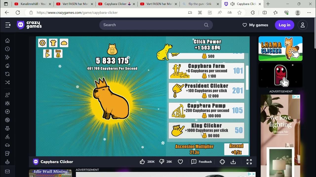 Capybara Clicker 🕹️ Play on CrazyGames