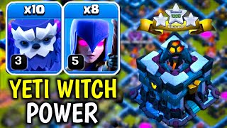 Th13 Yeti Witch Attack Strategy! Th13 Ground Attack Strategy With Low Heroes In Clash of Clan | CWL