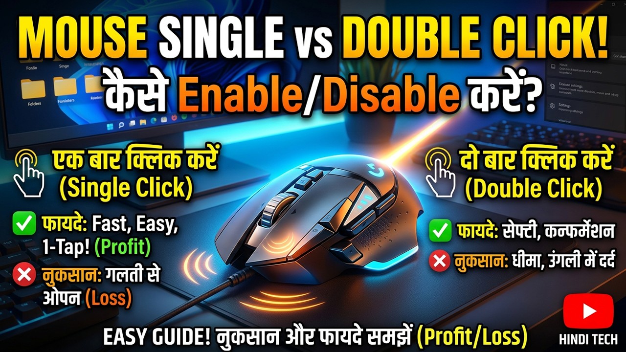 Mouse Single Click & Double Click Setting Kaise Kare | Easy Guide ...