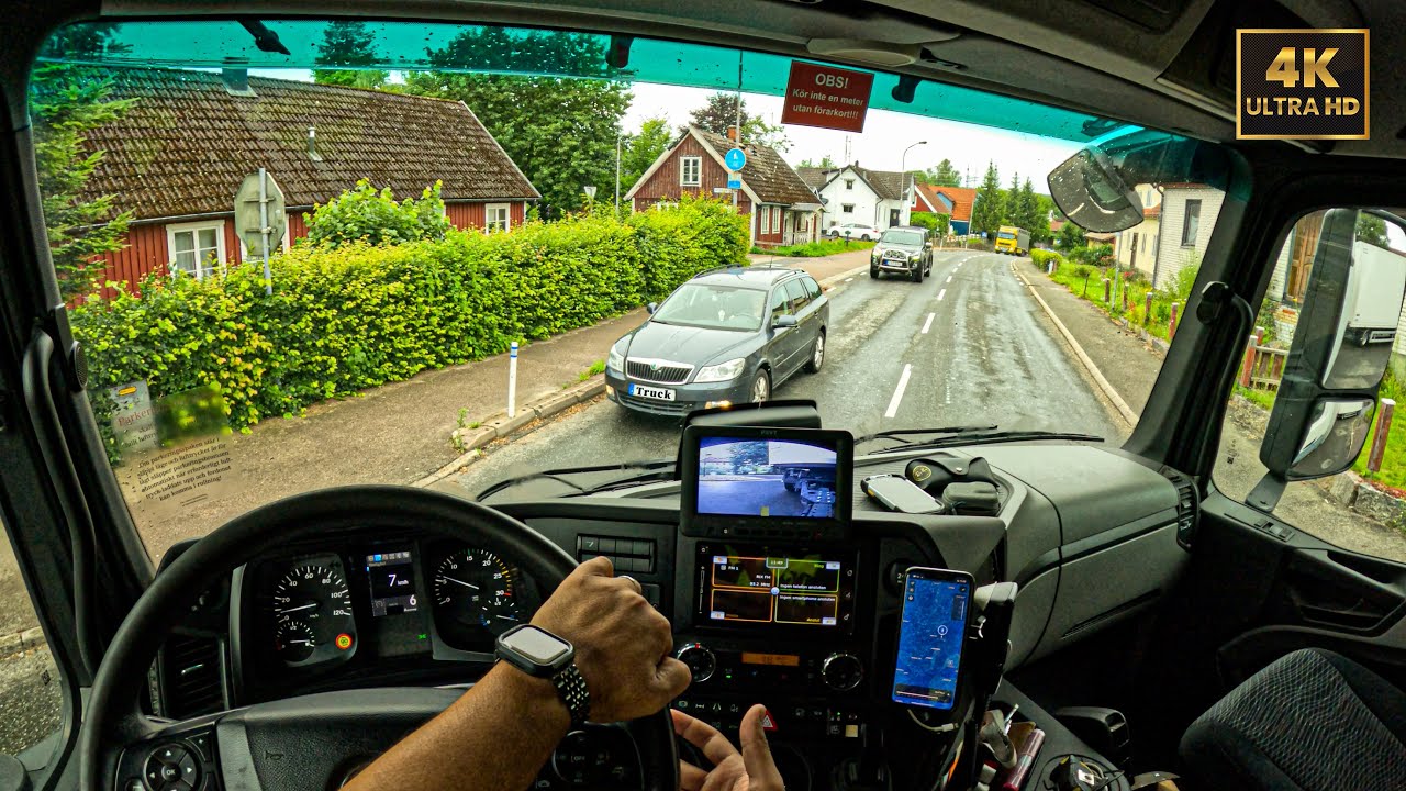 POV Truck Driving 🇸🇪 Mercedes Benz Sweden Lovely Village And Beautiful Country ASMR 4k New Gopro