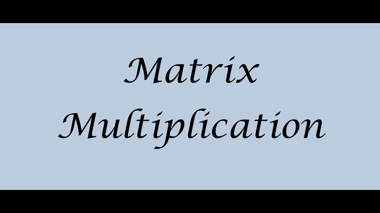 javascript program to perform matrix multiplication |... Baruch MTH 2003/2009: Matrix Multiplication - YouTube