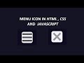 javascript CSS and HTML | how to create toggle menu in html css and javascript