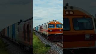 Container Freight trains by GE, and Hitachi locomotive, Thailand 2026. #รถไฟไทย #train #railway