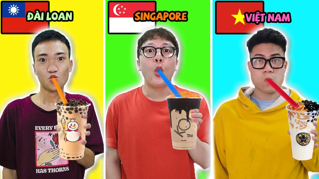 Uống Trà Sữa Theo Hình Lá Cờ Các Nước Trên Thế Giới