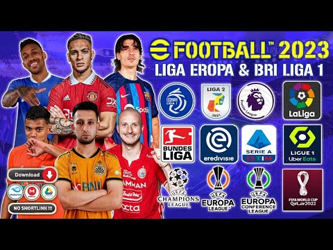 Download eFootball PES 2023 PPSSPP BRI Liga Indonesia & Full Eropa New Kits & Final Transfer 2022
