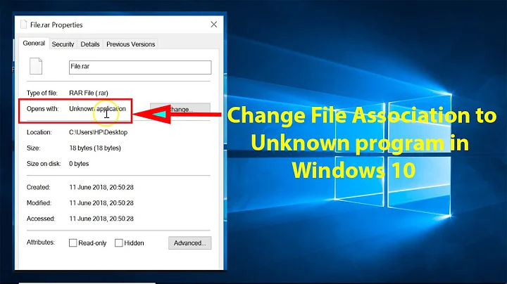 How to Change File Association to Unknown Program in Windows 10?