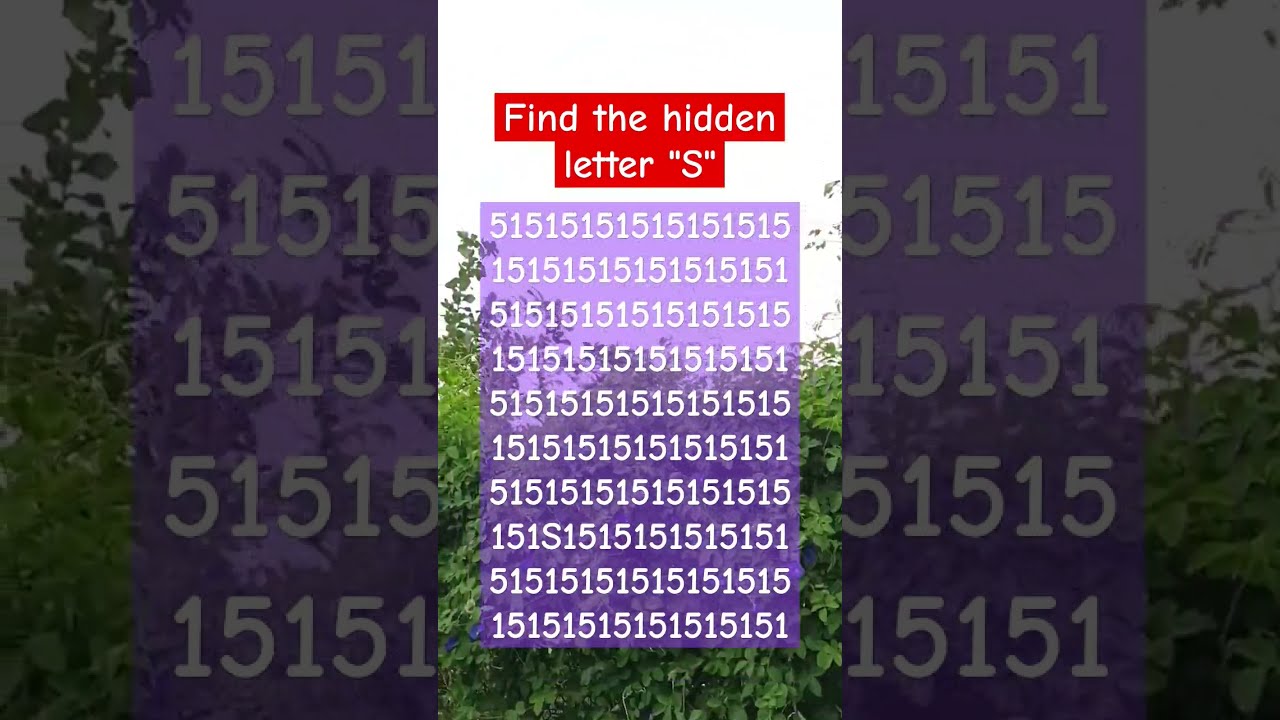 Find The Hidden Letter S 