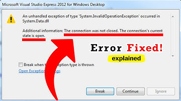 How to fix The connection was not closed error in Visual Studio C#.NET Final Project?