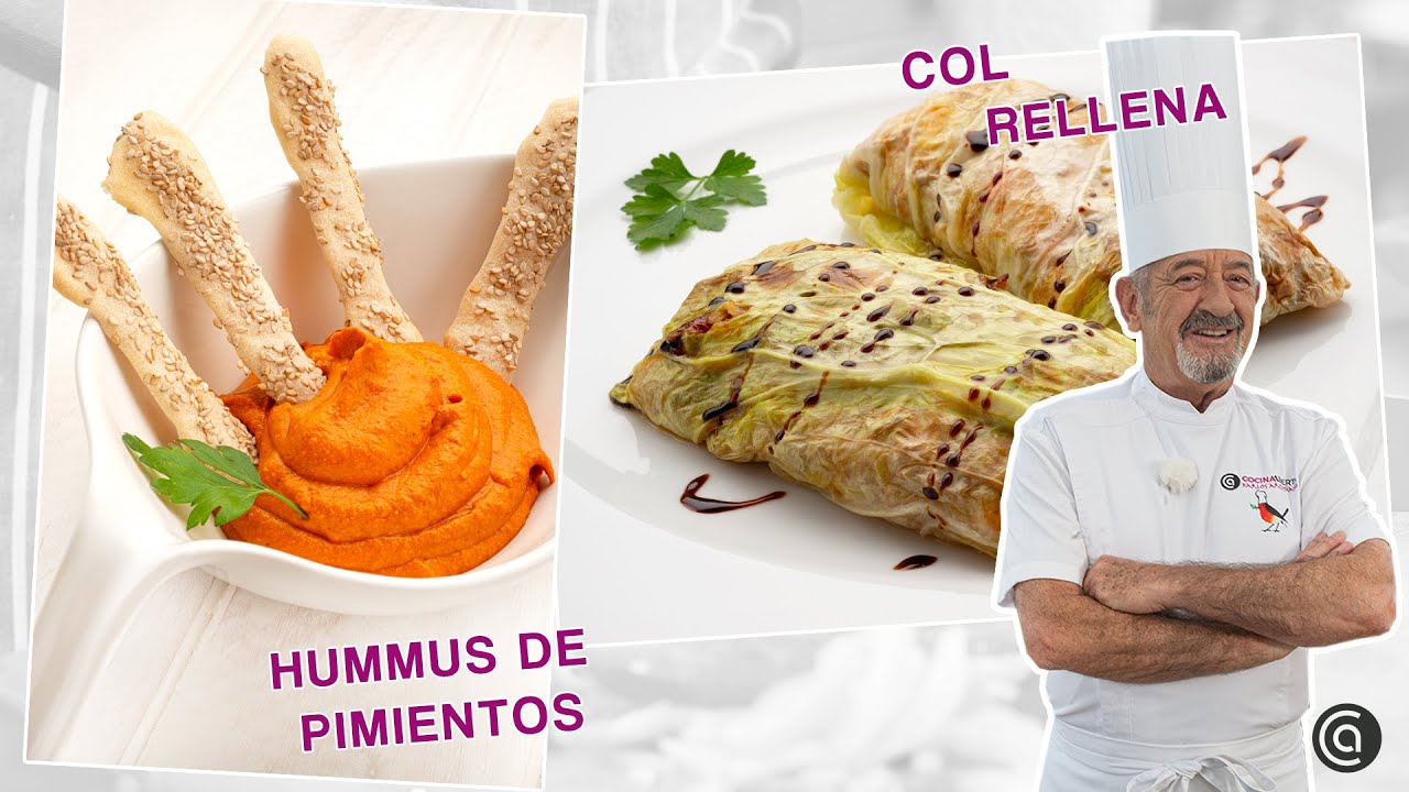 Hummus de pimientos 🧆​ ROLLITOS de COL con Karlos Arguiñano 👨🏻‍🍳​