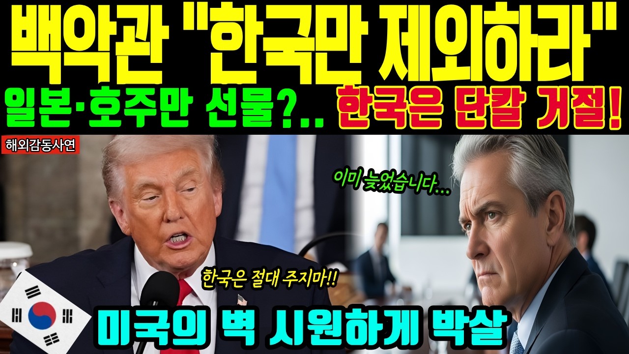 [해외감동사연] 미국이 한국에 세운 거대장벽 한방에 부숴버린 대한민국에 트럼프정부 초비상