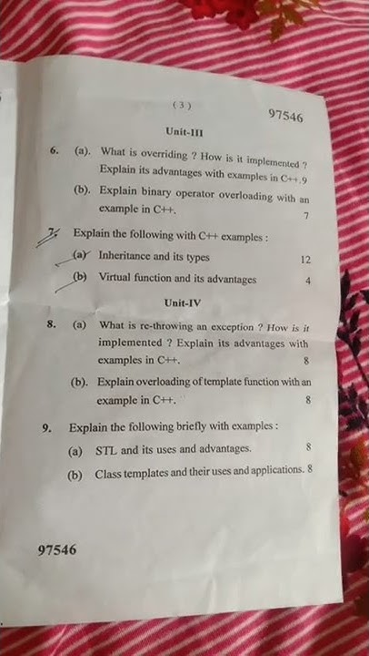mdu MSc object oriented programming using c++ 2022 question paper - YouTube
