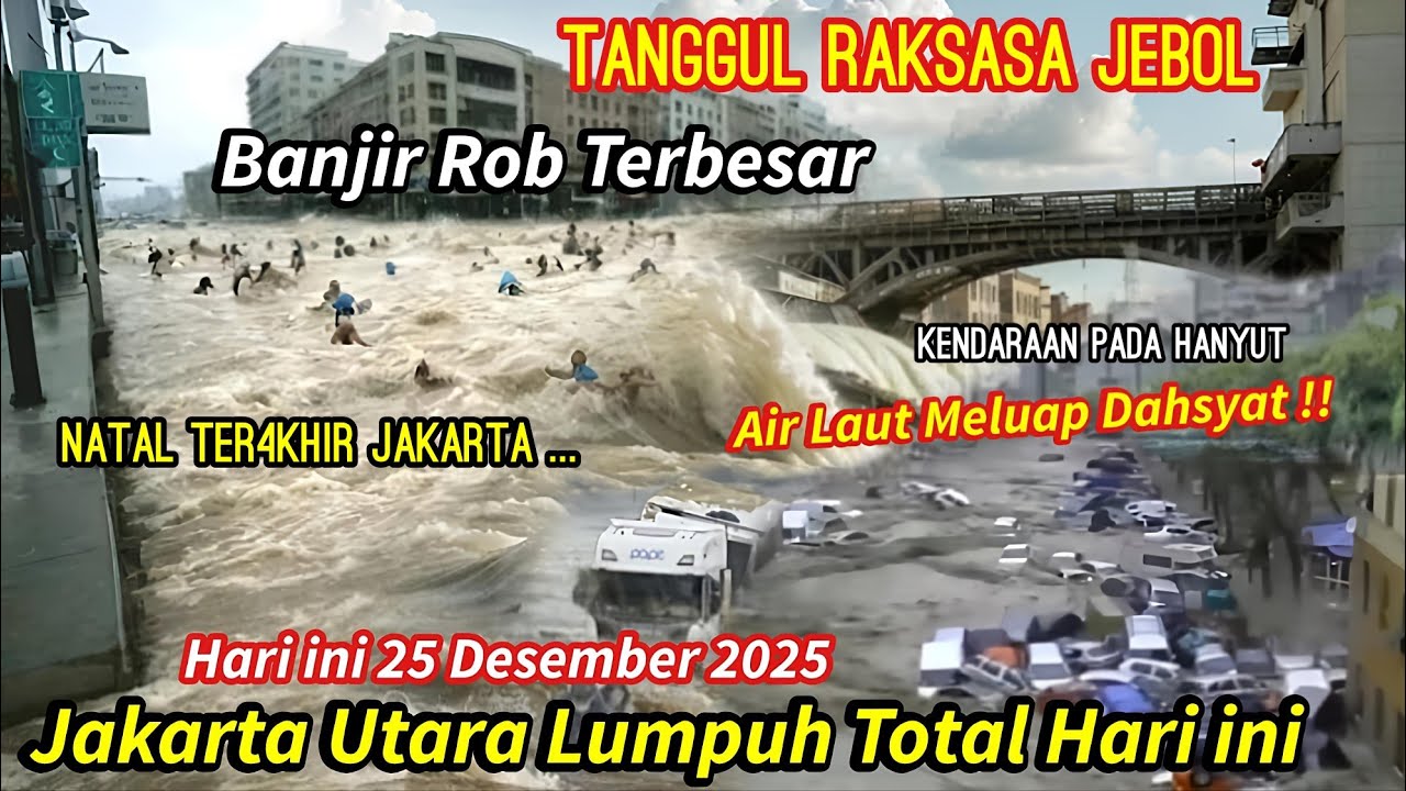 TANGGUL JEBOL JAKUT LUMPUH TOTAL ! AIR LAUT NAIK JAKARTA HARI INI, BANJIR ROB TERBESAR JAKARTA