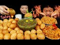 Deadly spicy panipuri ever eating gilo chatpate with spicy 3x noodles eating show nepali mukbang