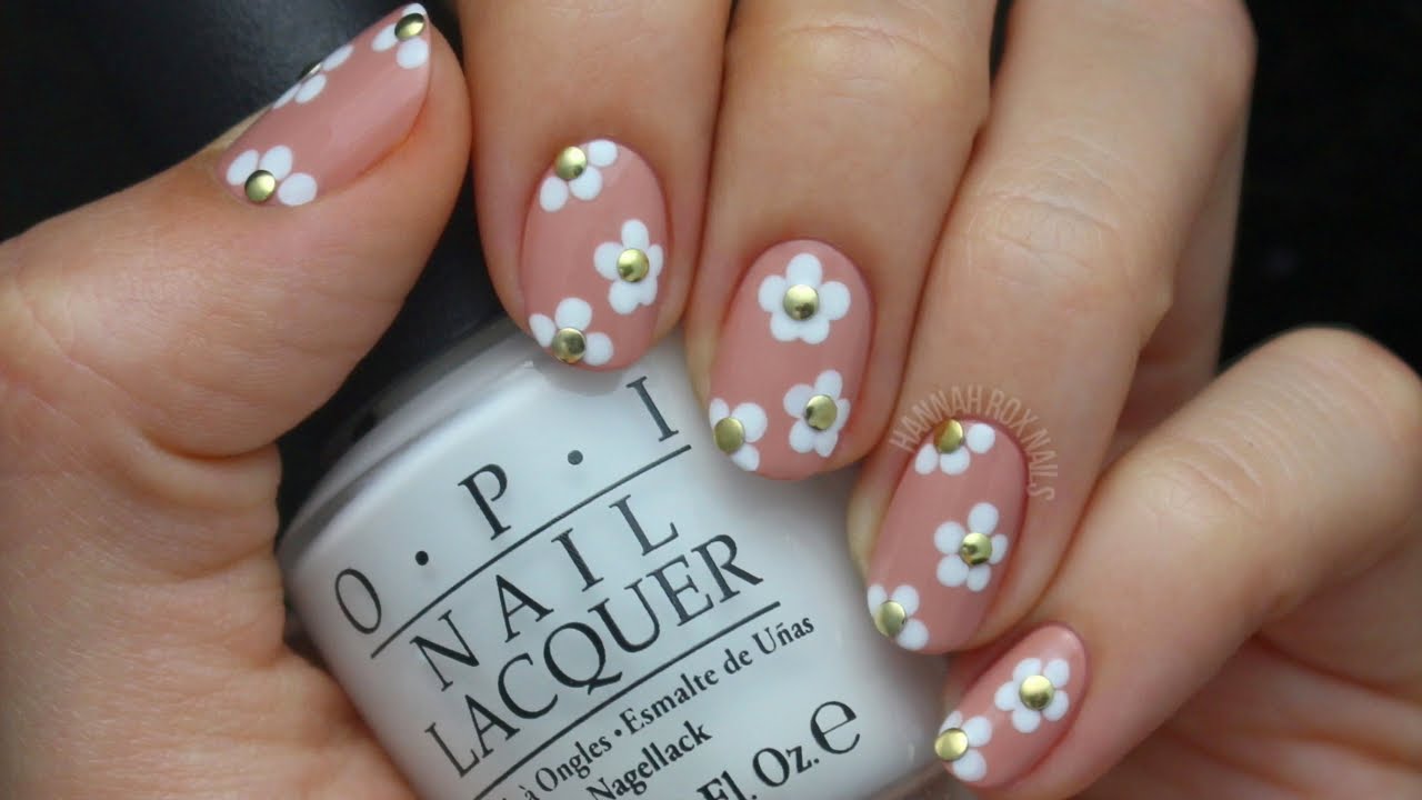 White Daisy Nude Luxury Press On Nails – Prestige Nails