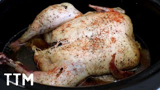 Frozen Whole Chicken in the Slow Cooker ~ Easy Cooking