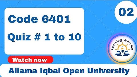 AIOU Quiz 6401😌 With Correct Answers Part 2 ||Solved quiz of 6401 || @mashaliqbalofficial06