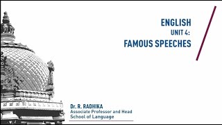 FLOD- ENGLISH- UNIT 4 : FAMOUS SPEECHES