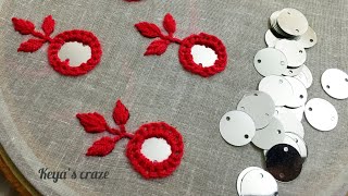 Hand embroidery 2019 | All over Mirror Flower Hand embroidery 2019 | Keya's Craze