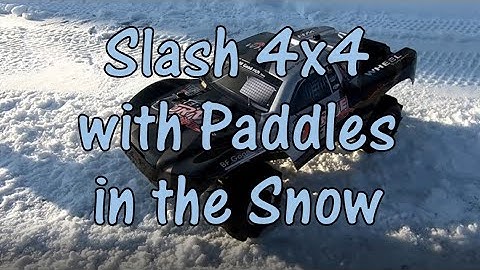 Traxxas Slash 4x4 VXL with Paddle Tires in the Snow